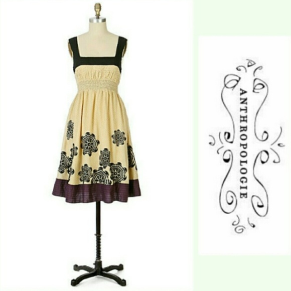 Anthropologie Dresses & Skirts - Lithe Pagoda Petals Dress Floral Ivory Print